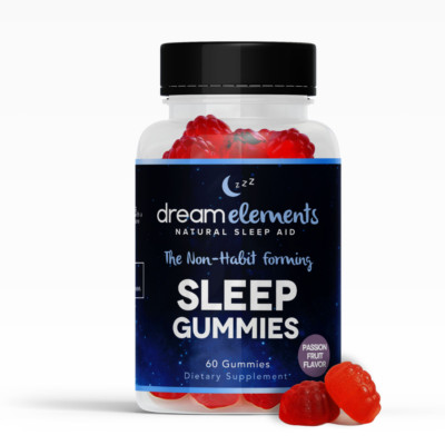 Dream Elements Sleep Gummies - All Natural, Passionfruit Flavor, 60ct