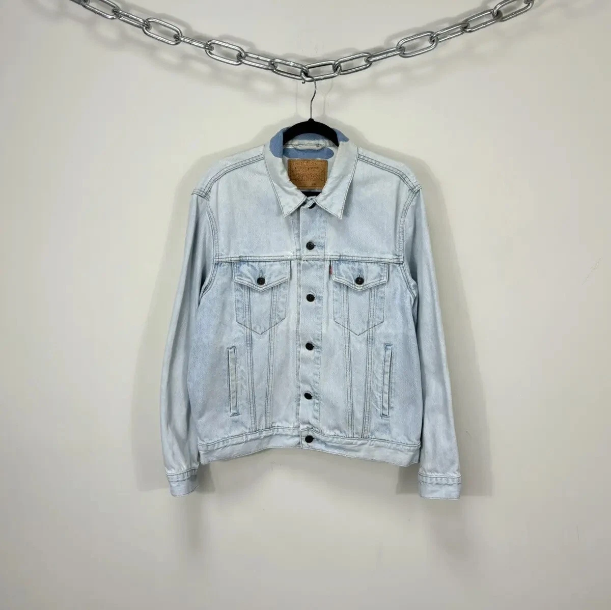 Vintage 90s Levi’s USA Faded Washed Rare Hype Denim Jacket M