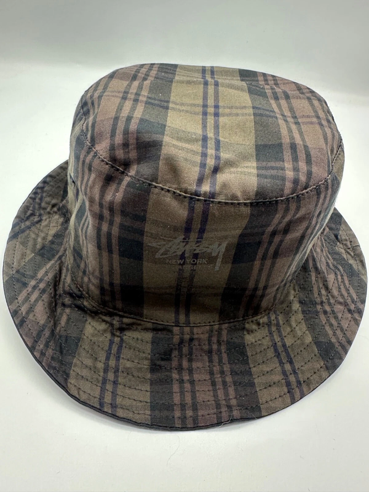 STUSSY Hats Black Brown Deluxe Men Adult Bucket Hat Size S/XS
