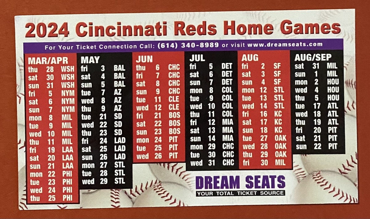 2024-cincinnati-reds-cleveland-guardians-schedule-mlb-baseball-sked-card-ebay