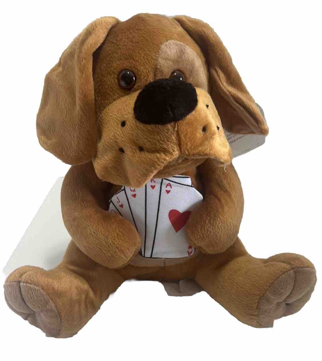 VTG 11” Dog Playing Cards Peekaboo Toys Poker Royal Flush Plush tear on foot