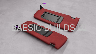   06-13 BMW E90 E92 Alcantara Sun Visor Set 4996 Goya Red