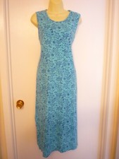 EXPRESSIONS BEACH MAXI DRESS, sz MED- -COTTON-KNIT-SLEEVELESS--HEM SIDE SLIT