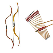 Arc Recourbé Mongol 48" 30-50 Lbs - Ambidextre, Fibre De Verre, Pour Chasse Et Cible