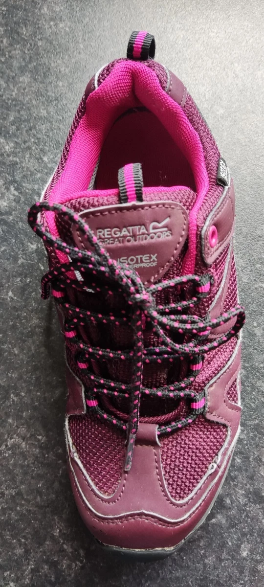 Regatta Gatlin Low Junior Isotex Waterproof Walking Shoes Purple UK 2 EU 34. VGC