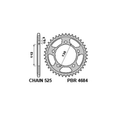 4684 ERGAL DURO Z 41 P. 525 GETRIEBEKRONE YAMAHA 900 NIKKEN (MXT850) 2020