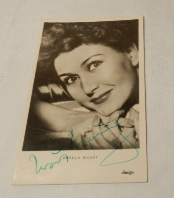 URSULA MAURY Original Autogramm auf Starpostkarte (1956)