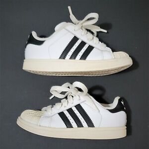 08 Adidas Superstar 2 Baby Shell Toe Shoes White Black Stripes Size 10k Ebay