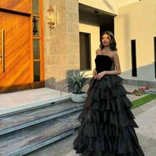 Ball Gown Wedding Dresses Mesh Fabric vestidos de noche Strapless Sleeveless