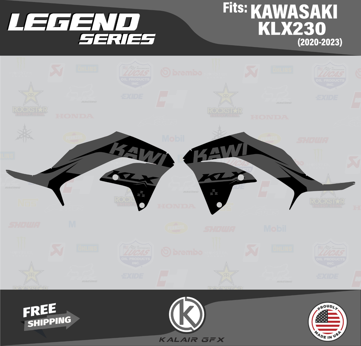 Graphics Kit for KAWASAKI KLX230 (2020-2023) Legend - Smoke | eBay