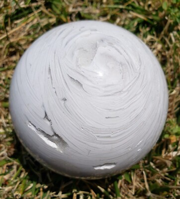 3.0'' White Lace Mexican Agate Polished Sphere Crazy with Open Druzy Sphere UV