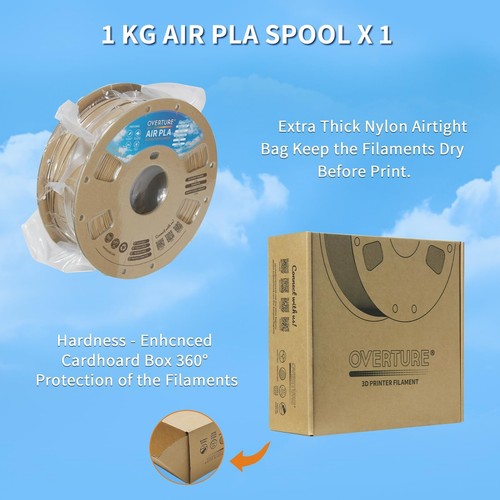 OVERTURE Air PLA Filament, Pre-Foamed PLA Low-Density, Lightweight PLA, Cardb... - Afbeelding 7 van 7