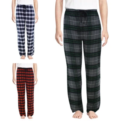 BROOKLYN+JAX Mens Pyjama Bottoms Flannel PJs Set Loungewear Tartan Check Trousers 1 or 3 Pack