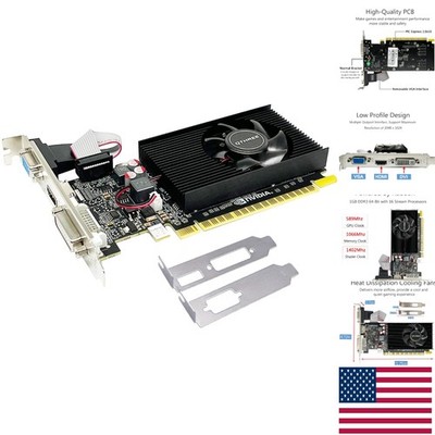 Compact NVIDIA GeForce 210 1GB PCIe Graphics Card - High Performance for Basics