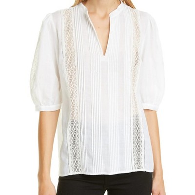 Nordstrom Signature Lace Inset Cotton Blouse