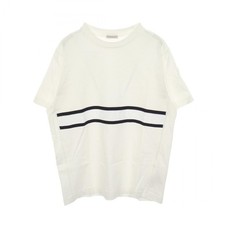 T-shirt top manica corta MONCLER cotone bianco navy usata donna taglia M