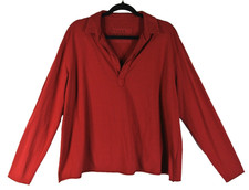 NEW, Frank Eileen Patrick Popover Henley Red L T3624
