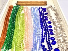 16 Strands Crystal Glass Beads Mixed Faceted Smooth Teardrop Jewelry Artisan Lot