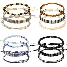 12pcs Surfer Beach Bracelet Set Men and Women, Bracelets For Men, Handmade Bo...