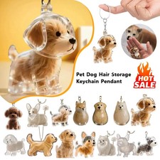Transparent Pet Hair Storage Capsule Pendant Key Ring Memorial for Pet Lovers