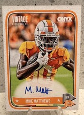 2024 Onyx Vintage - Mike Matthews Rookie Auto - Tennessee Vols On Card (AU, RC). rookie card picture