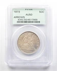 1873 Seated Liberty Half Dollar Arrows AU50 PCGS OGH PQ *1814
