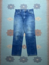 Vintage 70s 80s rustler denim jeans faded worn whiskers straight USA made 30x29