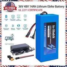 36V 48V 14Ah Lithium Ebike Battery w/BMS For Electric Bike Scooter Motor UL 2271