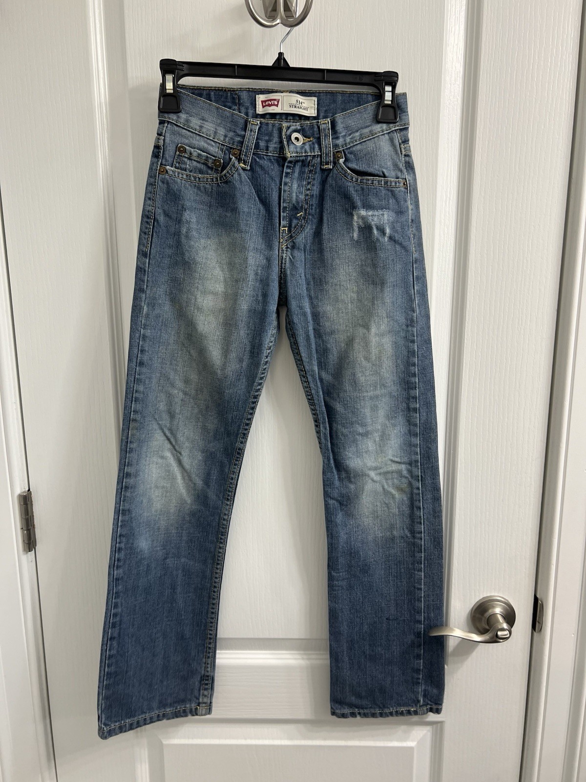 Levi's 514 Straight Leg Jeans Women's Size 23x25 Blue Denim Pants 10 SLIM