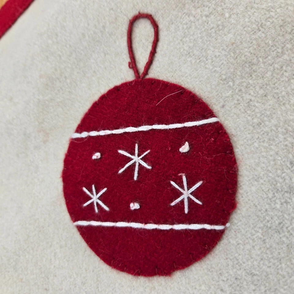 TAG Brand Wool Felt Christmas Table Mantel Runner 14 x 90 in Mistletoe Ornaments - Image 4 of 4