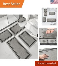 Durable  Quick Drying 5-Piece Bath Rug Set - Non-Slip Comfort for Every Home