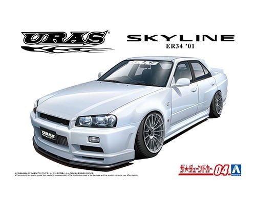 1:24 Scale Aoshima Nissan Skyline ER34 URAS Type-R '01 Model Kit - UK STOCK