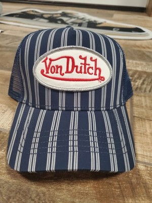 NWT Von Dutch Navy & White Stripe Trucker hat Snap-back One  display picture 3