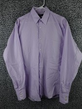 Hugo Boss Mens Button Up Purple Long Sleeve Shirt Regular Fit - Size 16 34/35