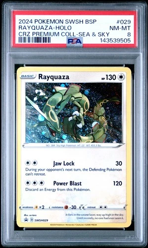 2024 POKEMON SWSH BLACK STAR PROMO #029 RAYQUAZA-HOLO PSA 8