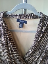 LOFT Floral Print Faux Wrap Dress Size L Brown Sleeveless