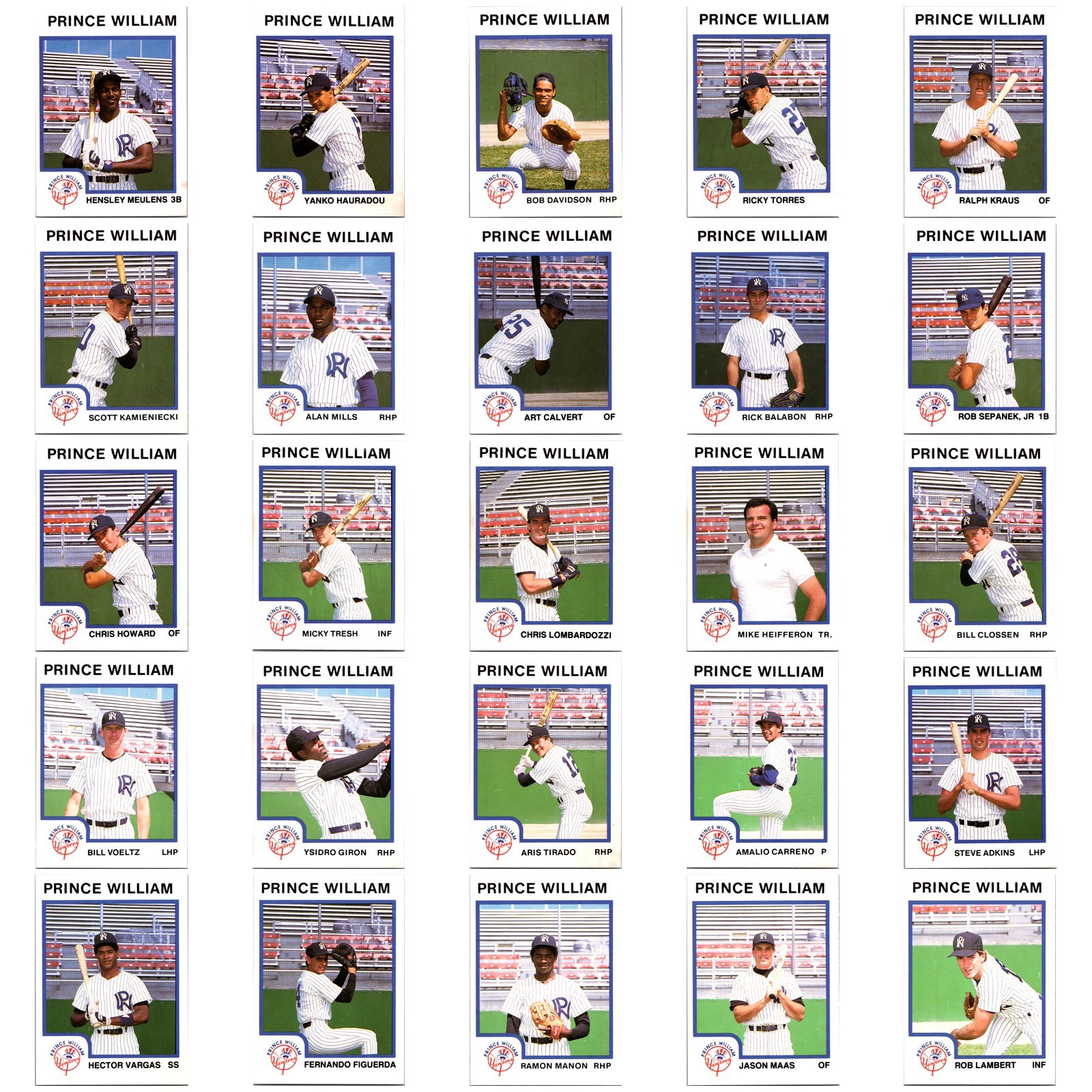 1987 Pro Cards Prince William Yankees PICK YOUR CARD SEE SCANS MUST BUY ...