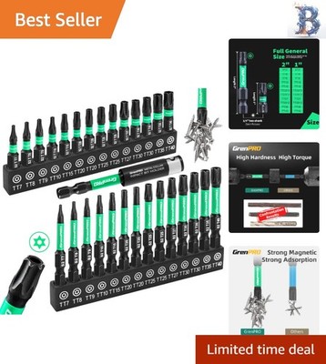 Torx Bit Set 29pcs Impact Driver Bit Set, S2 Steel Torx Screwdriver Sets, Tam...