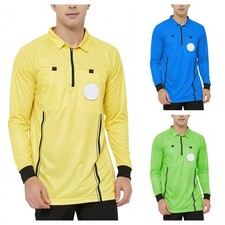 TOPTIE Men's Official Soccer Long Sleeve Referee Jersey USSF Pro Uniform