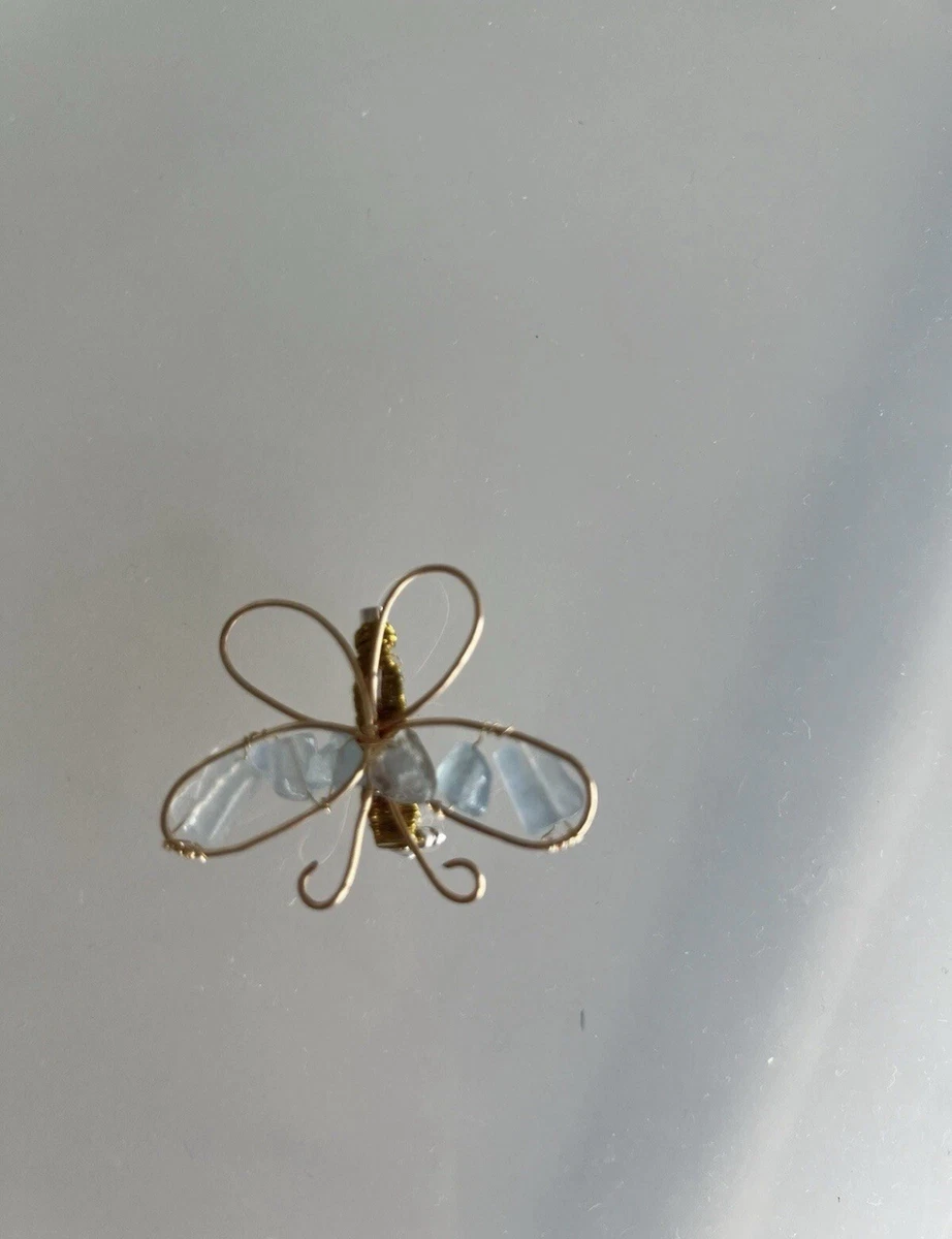Handgefertigte Brosche mit echtem Aquamarin – ca. 5 cm