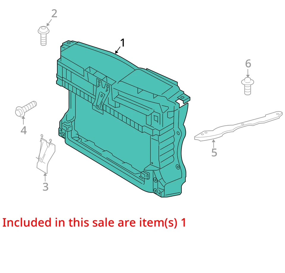 Fits 2010 - 2014 VOLKSWAGEN GOLF GTI 2.0L Radiator Core Support OEM - Image 4 of 4