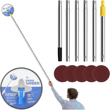 Drywall Pole Sander with Extension Pole: 9 Inch 360° Rotation Radial Sander Kit 
