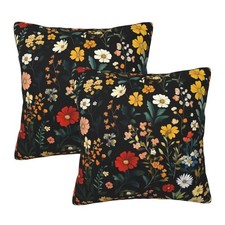 Wildflowers Boho Pillow Covers Set of 2 16x16 Inch Throw Pillow Covers Decora...