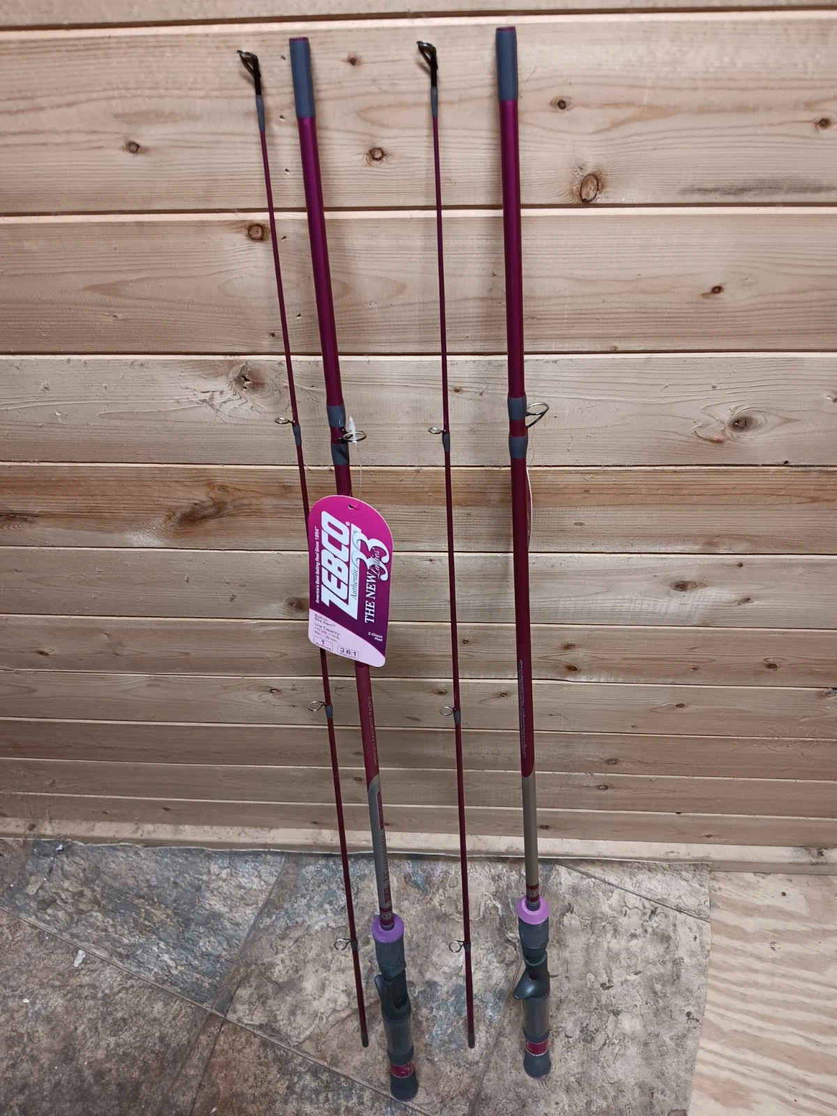 2 Zebco Ladies Authentic 33. 6' Medium 2 Piece Casting Rod