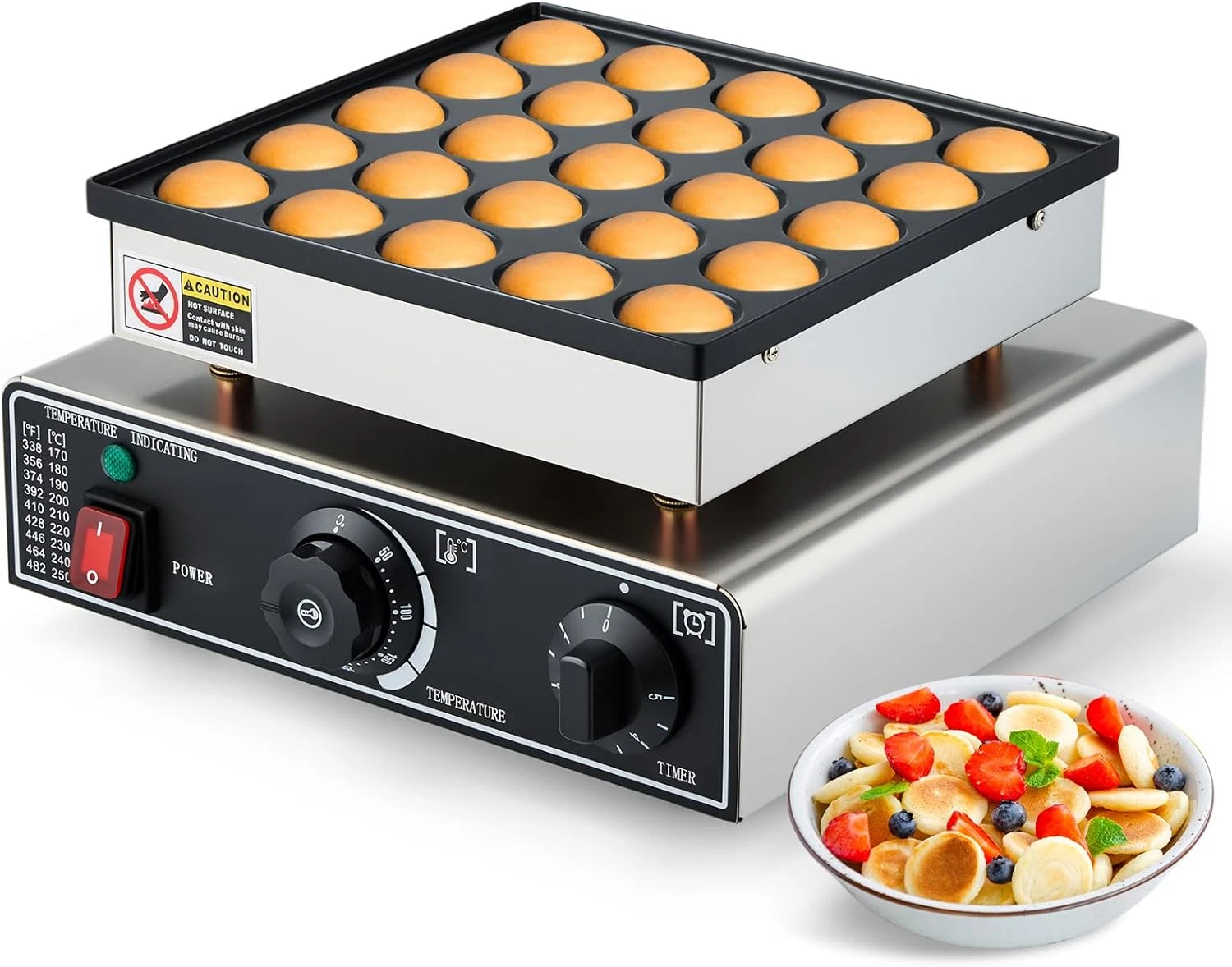 Mini Dutch Pancake Maker - 25 Pcs Non-Stick Electric Hotcakes Machine