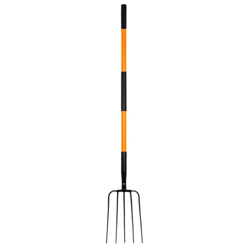  Pitch Fork for Gardening, 5 Tine Pitchfork Heavy Duty with Fiberglass Handle, 