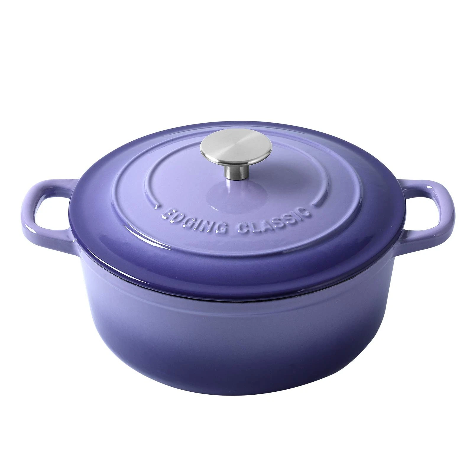 Enameled Cast Iron Duch Oven, 5.5 Quart Round Dutch Ovens Pot with Lid, Dual ...