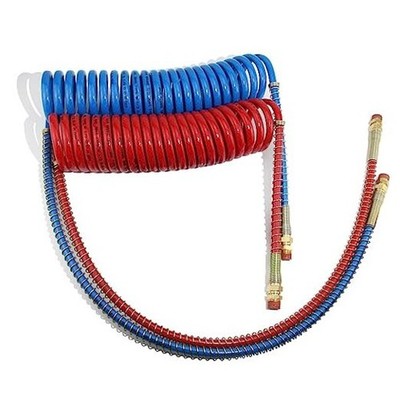 15Ft Coiled Air Brake Hoses Assembly for Semi Truck, Coiled Air Brake Lines