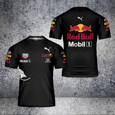 Custom Name - Men's Redbull Logo Racing 3D Print T-Shirt - USA Size