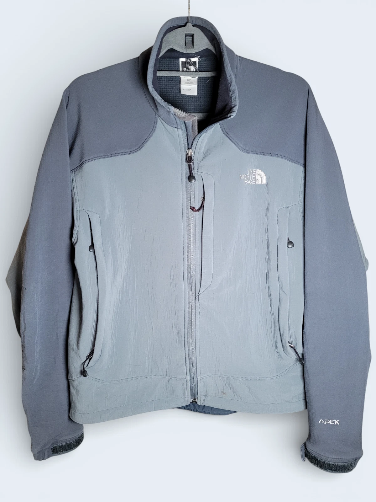 The North Face Apex Softshell Jacket Grey S Small Windproof Outdoor Hiking